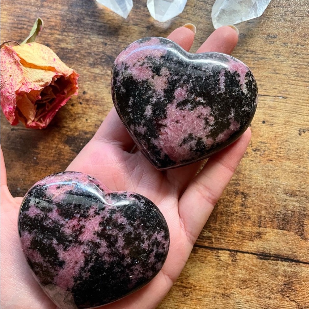 High Quality Rhodonite Heart